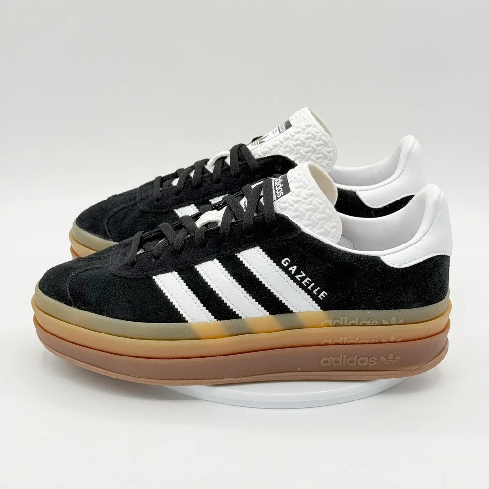 Adidas Gazelle Bold Womens Shoes Size 8.5 Black/Gum Sneakers IE0876 - NEW - Picture 9 of 11